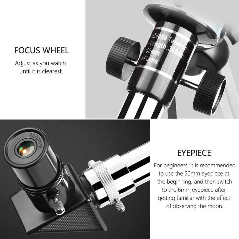 20mm＆6mm telescopes for Adults Astronomy  Kids  Beginners, Astronomy Gifts for Kids,Astronomical Portable Refracting Telescope