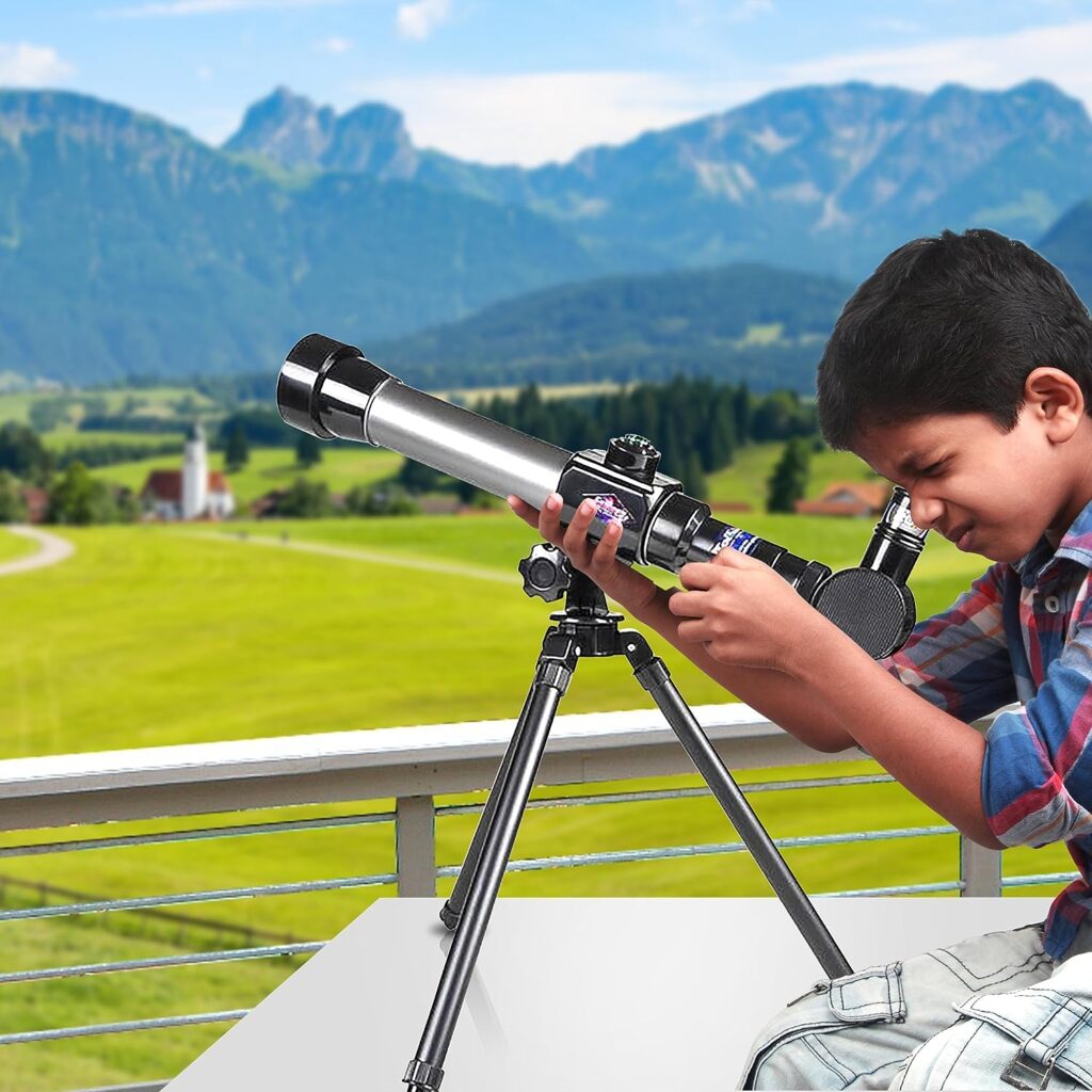 ArtCreativity Telescope for Starters - Includes Tripod Stand and 20x, 30x, 40x Eyepieces - Expensive Birthday Gifts for Kids Ages 3+