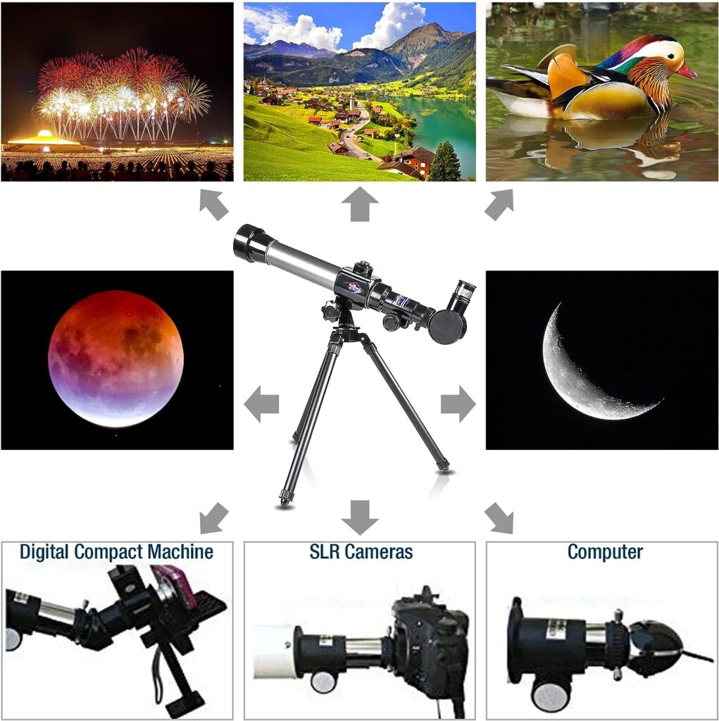 ArtCreativity Telescope for Starters - Includes Tripod Stand and 20x, 30x, 40x Eyepieces - Expensive Birthday Gifts for Kids Ages 3+