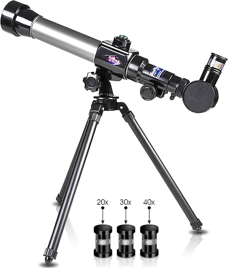 ArtCreativity Telescope for Starters - Includes Tripod Stand and 20x, 30x, 40x Eyepieces - Expensive Birthday Gifts for Kids Ages 3+