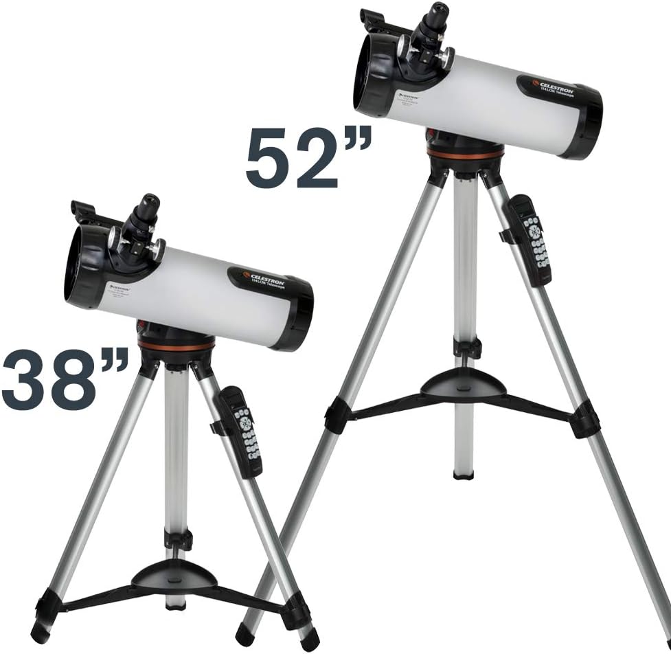 Celestron - 114LCM Computerized Newtonian Telescope - Telescopes for Beginners - 2 Eyepieces - Full-Height Tripod - Motorized Altazimuth Mount - Large 114mm Newtonian Reflector