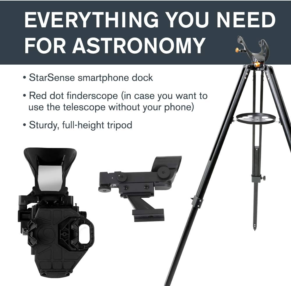 Celestron – StarSense Explorer LT 114AZ Smartphone App-Enabled Telescope – Works with StarSense App to Help You Find Stars, Planets  More – 114mm Newtonian Reflector – iPhone/Android Compatible