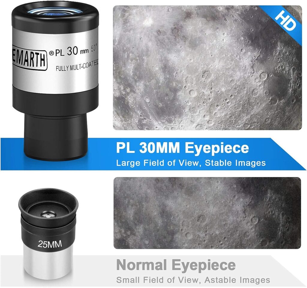 Emarth Telescope for Adults, 70x500mm AZ Astronomical Refractor Interstellar Telesocpe for Beginners Adults, Scope with Tripod, Phone Adapter, Star Finder, STEM Gift, Blue