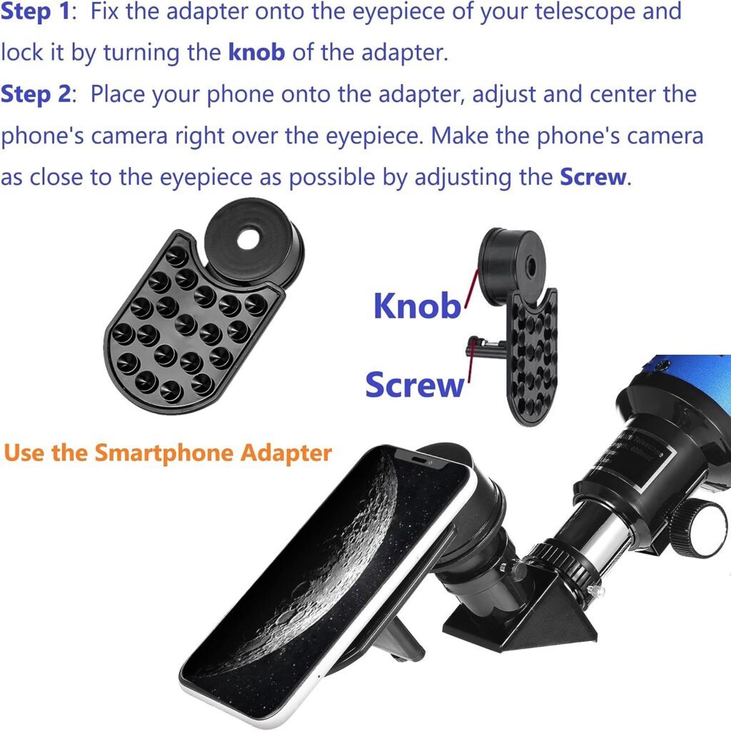 MaxUSee 70mm Telescope for Kids  Astronomy Beginners, Refractor Telescope with Tripod  Finder Scope, Portable Telescope with 4 Magnification eyepieces  Phone Adapter