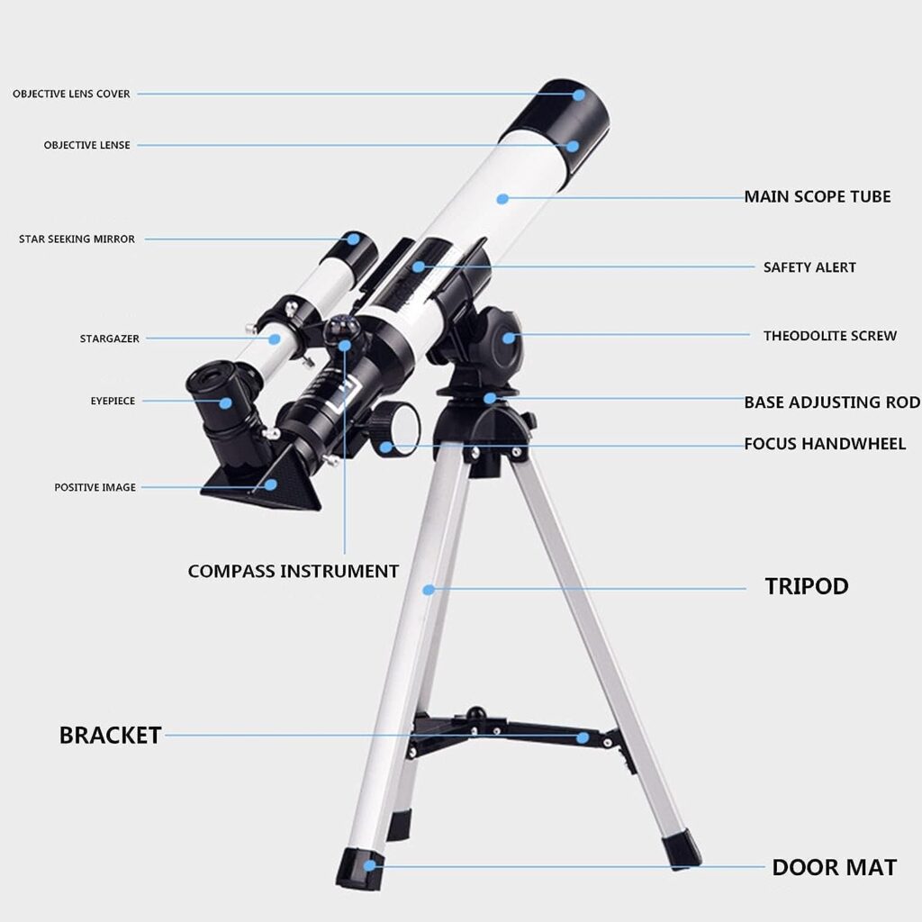 NOBLEDUCHESS Astronomical Telescope for Kids- Professional Stargazing HD Refractor Telescope 400mm Focal Length, High Magnification Astronomical Telescope to Observe Deep Space Stargazing