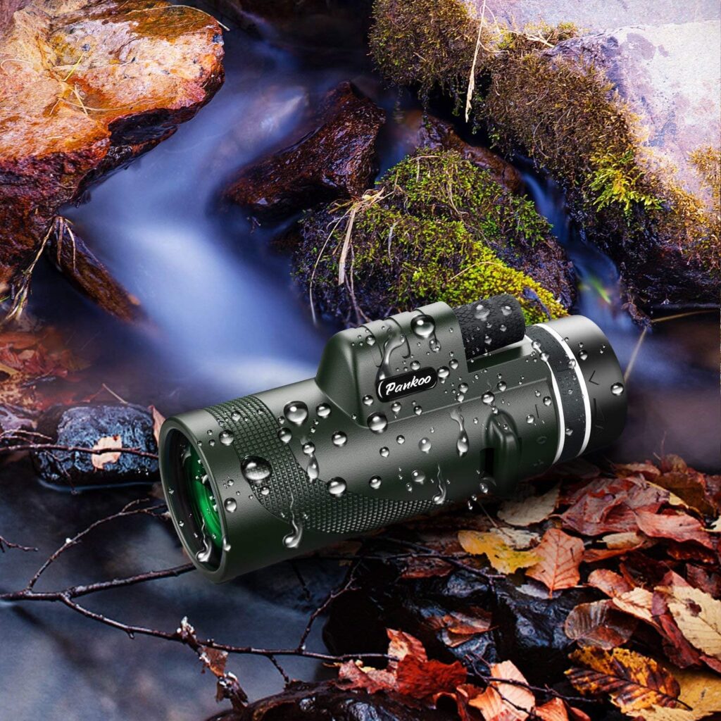 Pankoo 40X60 Monocular Telescope High Power Monocular for Adults with Phone Adapter Tripod Hand Strap Low Night Vision Monocular Equipped with BAK4 Prism for Bird Watching Hunting Traveling Concert