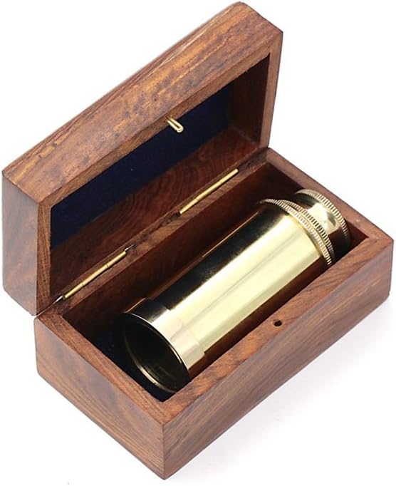 RII Antique Decor Spyglass, Pirate Telescope with Leather Case, Handheld Telescope for Adventure Enthusiasts, Monocular Nautical Decor for Gifting, Travellers, 6