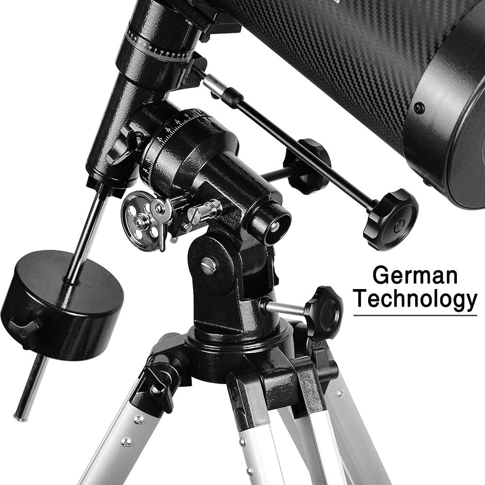 Telescope 130EQ Newtonian Reflector Telescopes for Adults, Professional Telescopes for Adults Astronomy, Comes with 1.5X Barlow Lens Smartphone Adapter  13% T Moon Filter