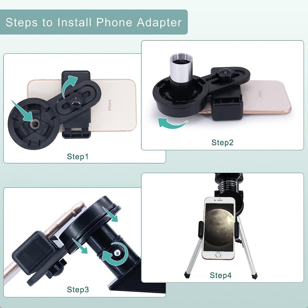 Telescope for Adults  Kids, 70mm Aperture Refractor Telescopes (15X-150X) for Astronomy Beginners, Portable Travel Telescope with Phone Adapter  Wireless Remote, Astronomy Gifts for Kids
