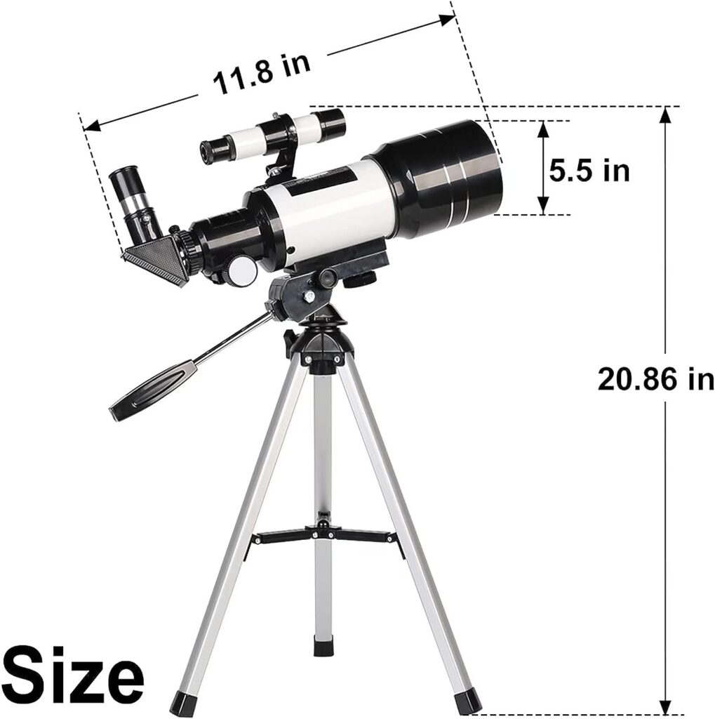 Telescope for Adults  Kids, 70mm Aperture Refractor Telescopes (15X-150X) for Astronomy Beginners, Portable Travel Telescope with Phone Adapter  Wireless Remote, Astronomy Gifts for Kids