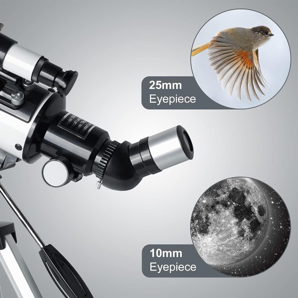 Telescope for Kids  Adults - 70mm Aperture 500mm AZ Mount Fully Multi-Coated Optics Astronomical refracting Portable Telescopes, with Tripod Phone Adapter, Carrying Bag, Remote Control