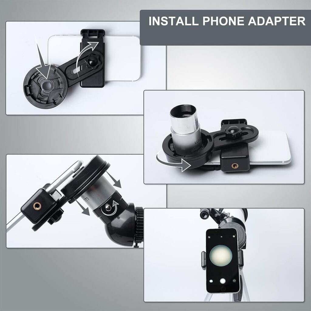 Telescope for Kids  Adults - 70mm Aperture 500mm AZ Mount Fully Multi-Coated Optics Astronomical refracting Portable Telescopes, with Tripod Phone Adapter, Carrying Bag, Remote Control