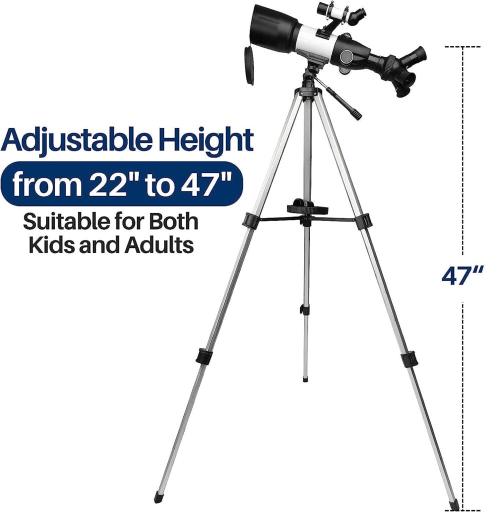 Telescopes for Adults Astronomy, 70mm Aperture 400mm AZ Mount Astronomical Telescope for Astronomy Beginners Kids Adults - Carry Bag Upgraded Tripod and Phone Holder for Photography