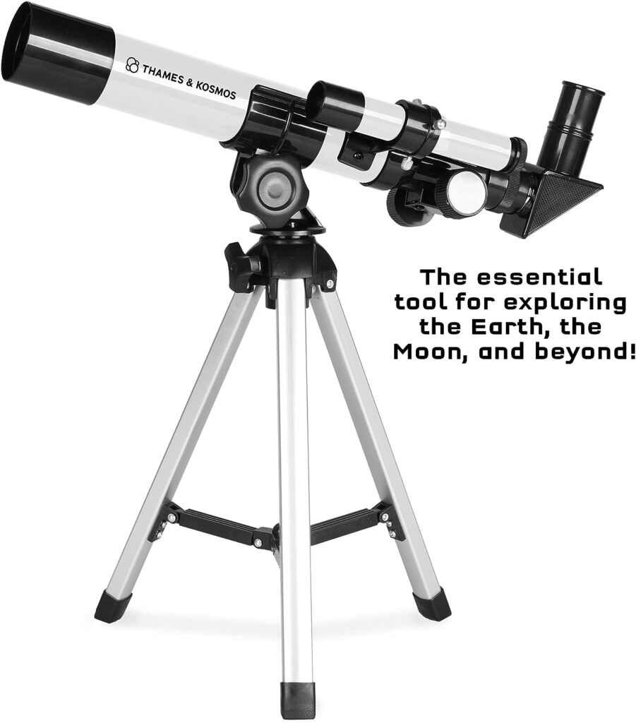 The Thames  Kosmos Telescope Essential STEM Tool | Childrens Refractor Telescope with 100x Magnification  Built-in Compass | Classic Scientific Device for Astronomical  Terrestrial Observations