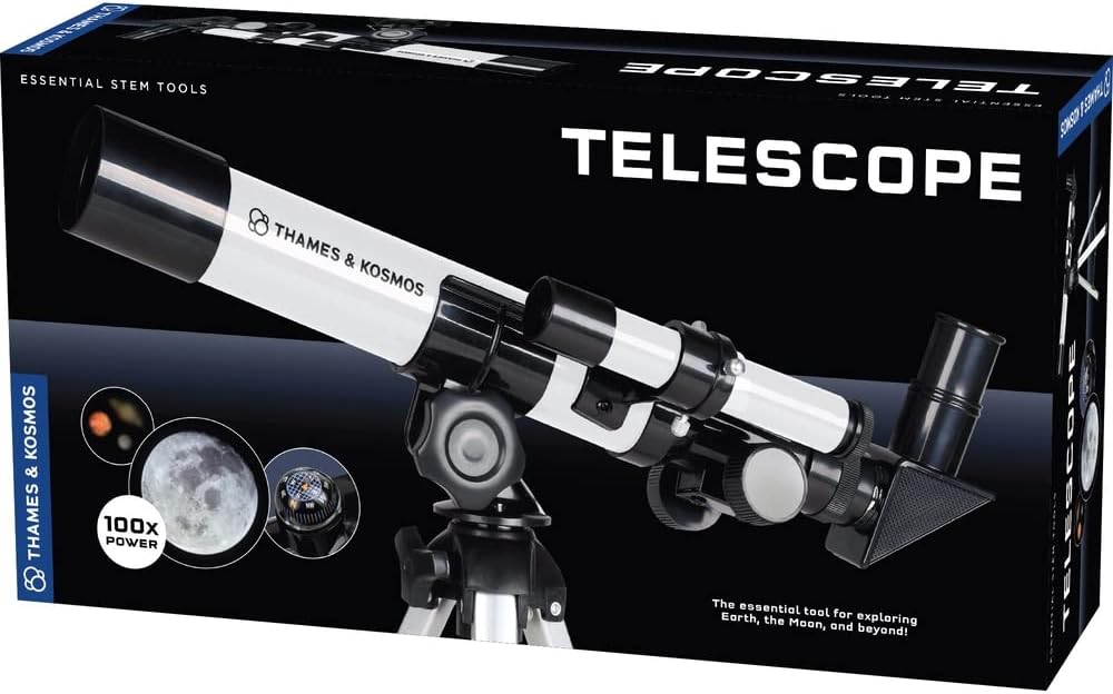 The Thames  Kosmos Telescope Essential STEM Tool | Childrens Refractor Telescope with 100x Magnification  Built-in Compass | Classic Scientific Device for Astronomical  Terrestrial Observations
