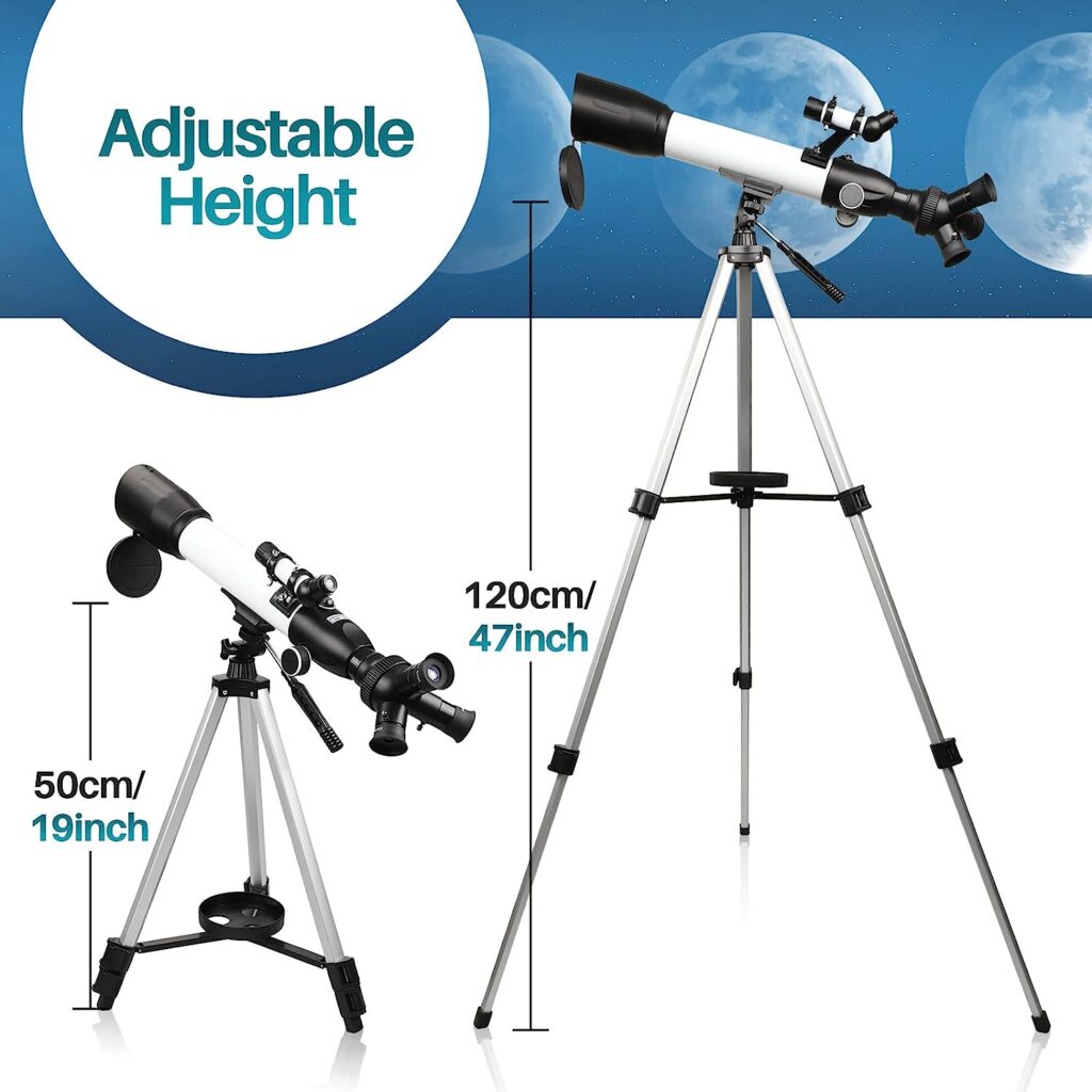 USCAMEL Telescope for Adults Kids Beginners 60mm Aperture 500mm AZ Mount Fully Multi-Coated Optics Professional Astronomy Telescope with Adjustable Tripod Phone Adapter Backpack